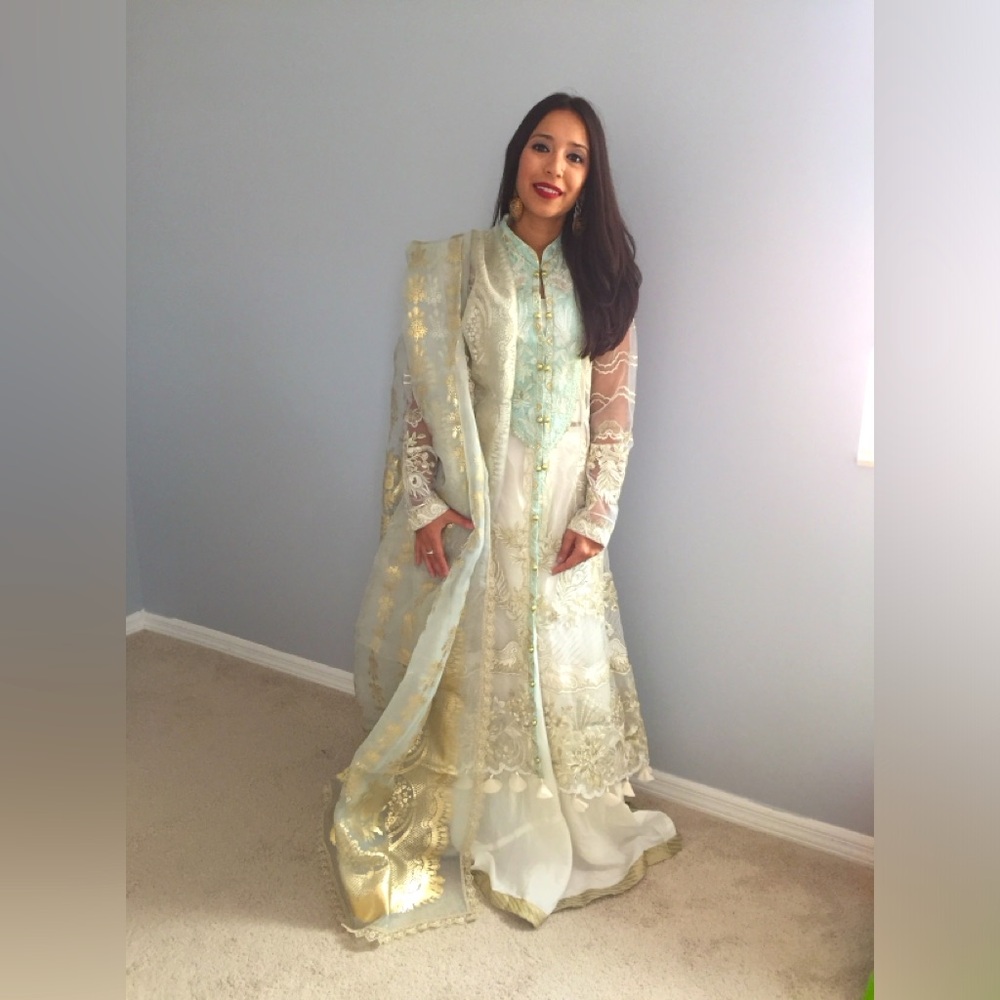 White Organza Dress with Palazzo’s